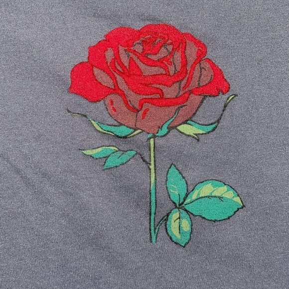 🍂3/$10 Free State Grey Tee w/ Flocked Rose T-Shirt - Size Small - Aero - Picture 2 of 10